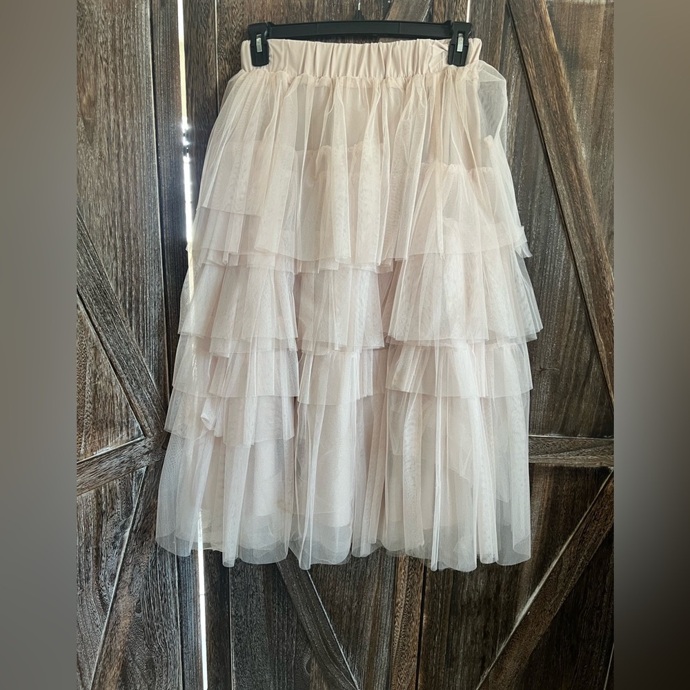 Elegant pink tulle skirt